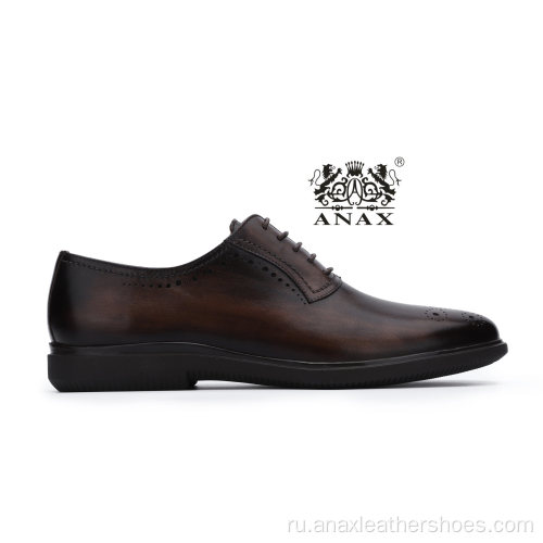 Новый дизайн мужской обуви на шнуровке из натуральной кожи деловой обуви